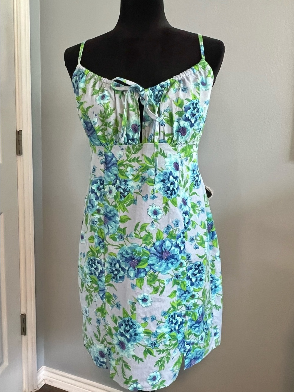 Wild Fable Blue and Green Floral Mini Dress
